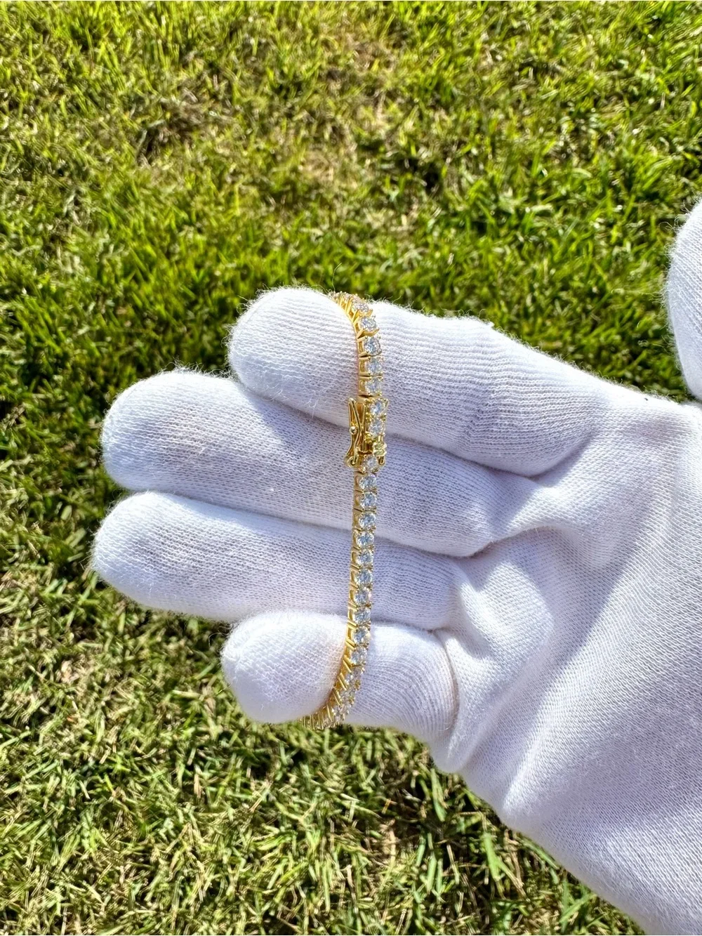 18K Gold Plated, 5.6CTW Moissanite Tennis Bracelet